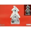 Addobbo Casa Doppio Tetto Con Luce E Pelliccia Effetto Neve 32 Cm