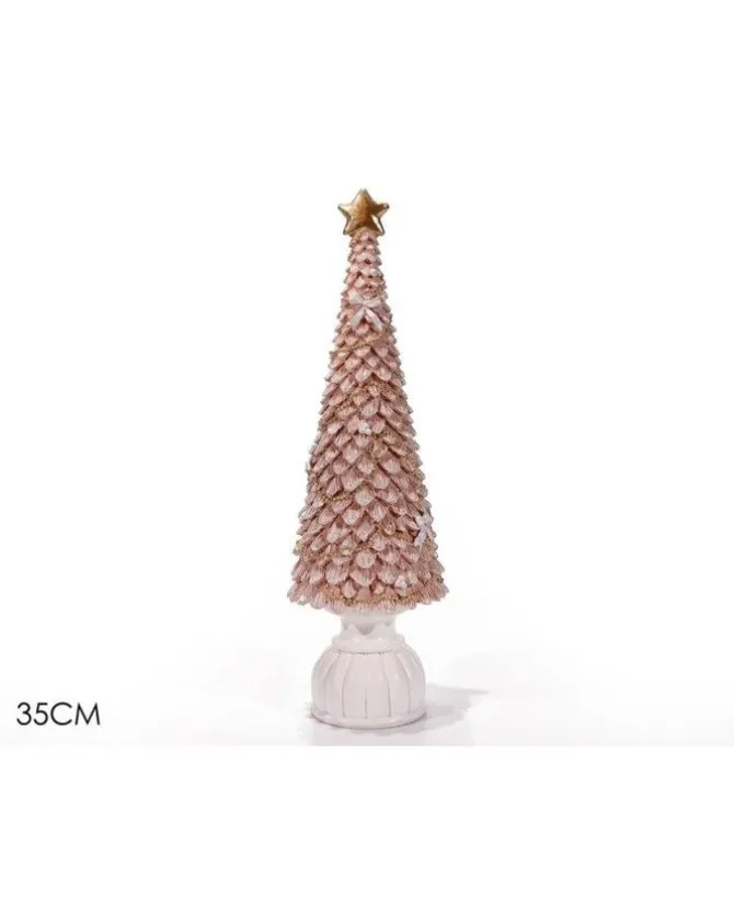 Alberello Di Natale Da Appoggio 36 Cm Rosa