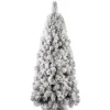 Albero Di Natale Bianco Innevato Montana Slim 210 Cm |