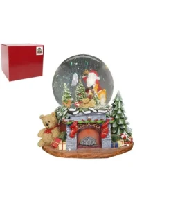 Ampolla Natalizia Elettronica Con Babbo Natale E Renna In Movimento