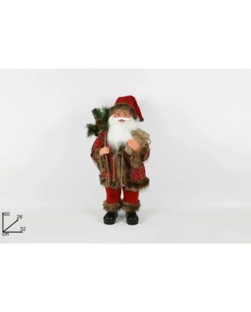 Babbo Natale Nordico 60 Cm Con Pacco Regalo