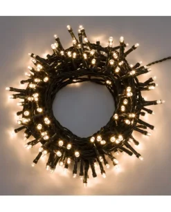 Catena Luci 320 Led Bianco Caldo 12,8Mt Con Giochi Di Luce Per Albero Di Natale