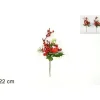 Decorazione Addobbo Di Natale Spillone Con Bacche Innevate 22 Cm