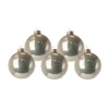 Pallina Sfera Di Vetro Liscia Platino 60Mm Box 36Pz Per Albero Di Natale