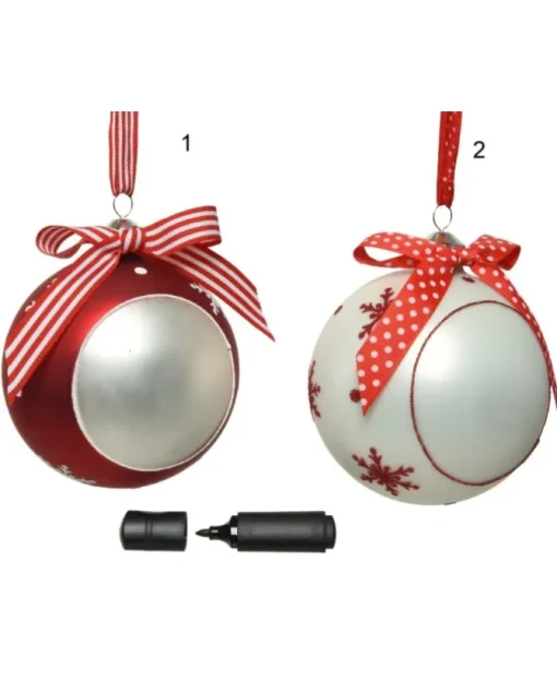 Pallina Sfera In Vetro Da 10 Cm Personalizabile Con Pennarello Incluso