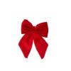 Puntale Fiocco Di Velluto Rosso 13X15Cm Per Decorazione Albero Di Natale