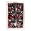 1Pz Pallina Di Vetro Decorata A Mano Rosso Lucido 80Mm
