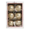 1Pz Pallina Di Vetro Decorata A Mano Champagne Lucido 80Mm