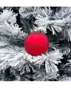 1Pz Pallina Di Vetro Tinta Unita Rosso Opaco 100Mm
