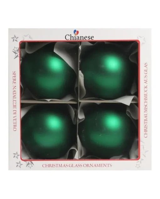 1Pz Pallina Di Vetro Tinta Unita Verde Opaco 100Mm