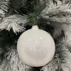 1Pz Pallina Sfera Di Vetro Liscia Bianco Lucido 80Mm