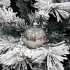 1Pz Pallina Sfera Di Vetro Liscia Argento Lucido 80Mm