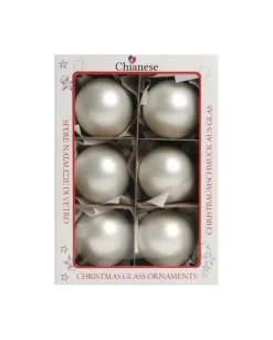 1Pz Pallina Sfera Di Vetro Liscia Bianco Opaco 60Mm Per Albero Di Natale