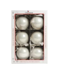 1Pz Pallina Sfera Di Vetro Liscia Bianco Lucido 80Mm