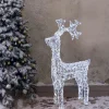 Renna Di Cristalli Acrilico 200 Led Bianco 3D