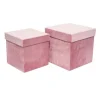 Scatola In Velluto Rosa Grande 23X23 Per Regali E Decorazioni Di Natale 1Pz
