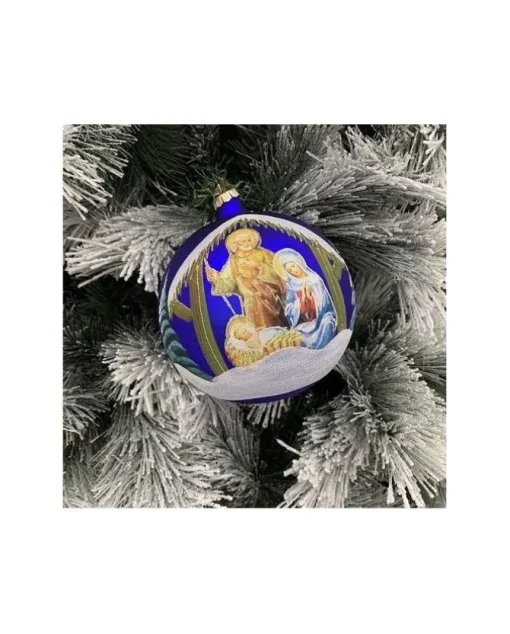 Sfera Di Vetro Decorata A Mano 150Mm Per Albero Di Natale